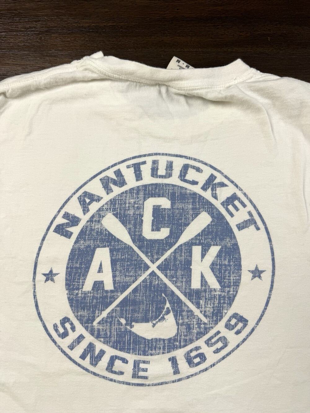 Nantucket Shirt Mens’s Medium Long Sleeve Comfort Colors Oars Coastal Preppy VTG